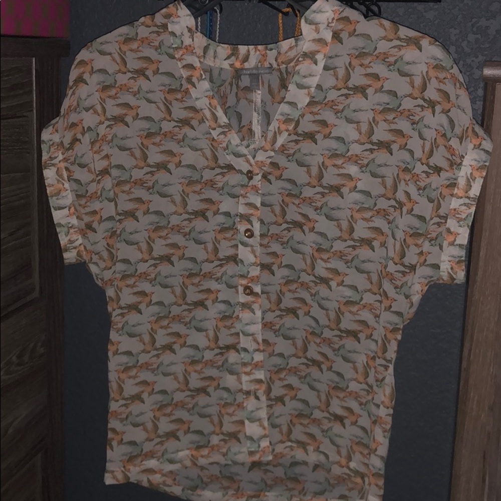 PRINTED SHORT SLEEVED BLOUSE